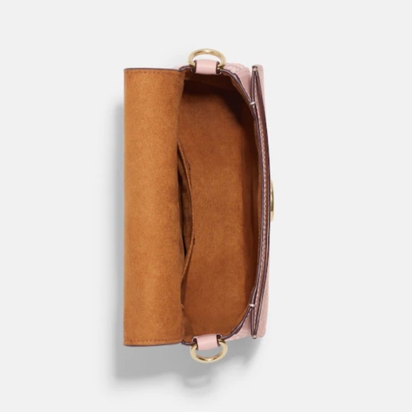 💖 NWT COACH SADDLE BAG IN PINK AND SNAKE-EMBOSSED LEATHER - Picture 6 of 14